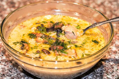 Place the skillet in the preheated oven and bake for 35 minutes. Chicken and Mushroom Soup with Rice | Recipe | Cooking ...