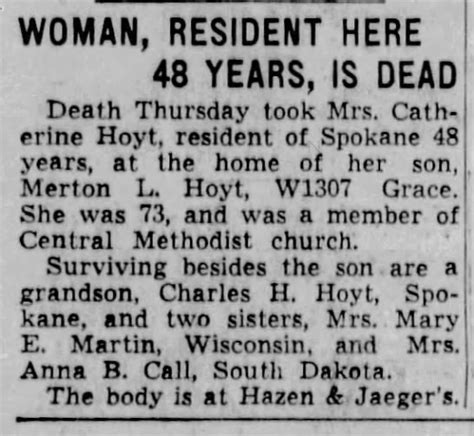 Catherine Hoyt Death