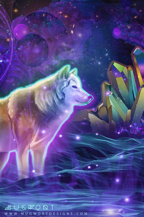 Astral Wolves By Mugwort Visionary Art Astral Wolf Spirit