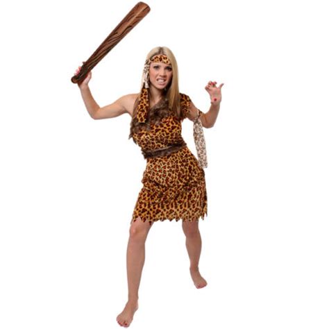 Cave Woman Fancy Dress Costume Jungle Prehistoric Cave Girl Out Fit Stone Age Ebay