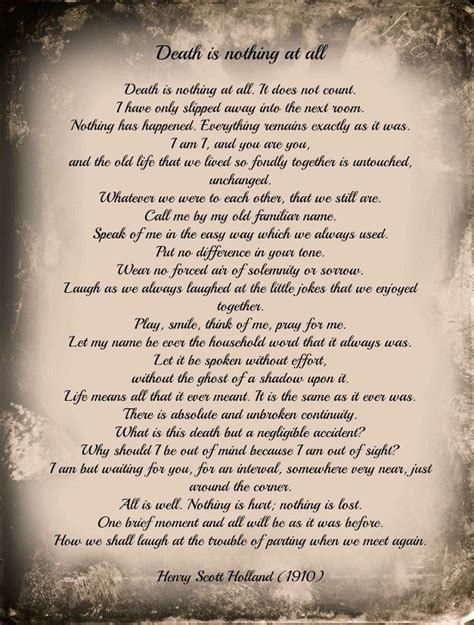 Death Is Nothing At All Poem Printable