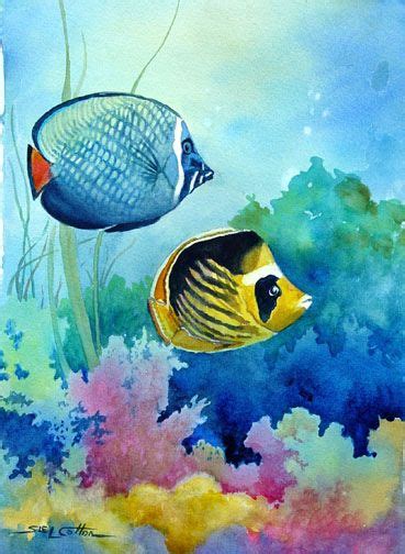 Want a cleaner looking aquarium? Watercolour Fish paintings