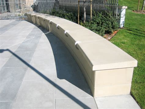 Curved Precast Concrete Wall Coping With Skateboard Deterent Vancouver