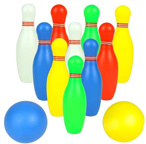Mini Bowling Set For Kids With 2 Balls Colorful Balls Indoor Outdoor