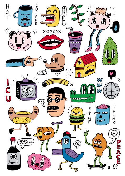 Another Board Of Funny Doodles Graphic Design Posters Sticker Art Sketch Book