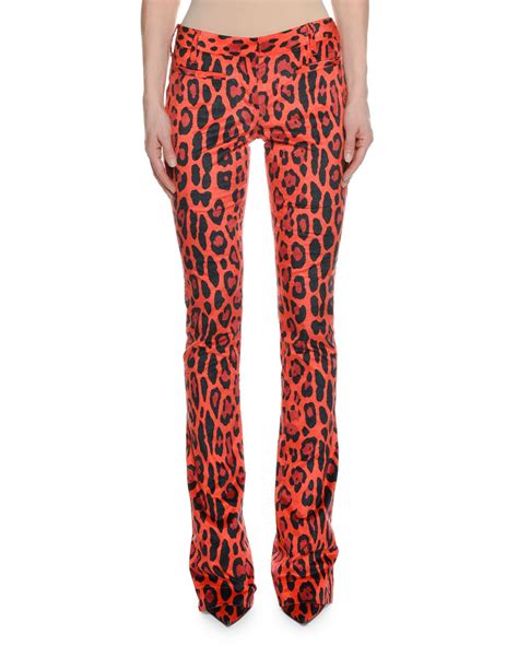 tom ford fitted flare leg leopard print velvet pants and matching items and matching items