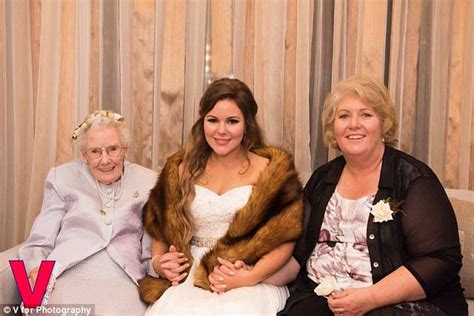 bride has her grandmother as a flower girl at her wedding daily mail online