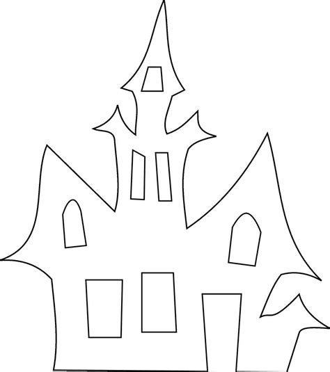 Halloween Haunted House Coloring Pages Printables 279441 Outlines 3