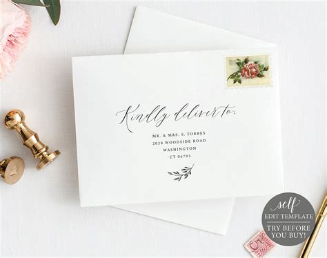 Post office box format options. Envelope Address Template, FREE Demo Available, Editable ...
