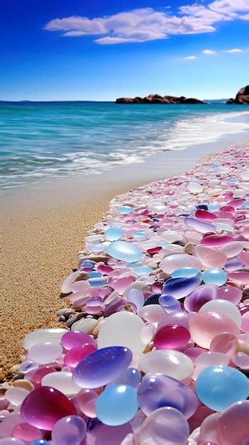Premium Ai Image Heart Shaped Seashells On The Beach