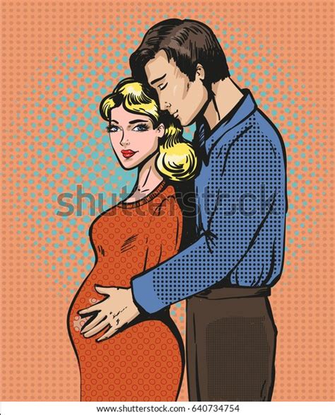 vector illustration pregnant woman her husband stock vector royalty free 640734754 shutterstock