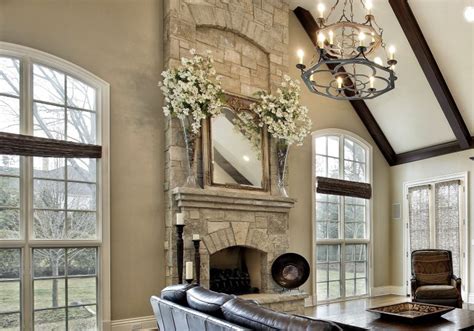 The fireplace has a stone hearth that is about 10 high. 23 Gorgeous Living Room Designs with Fireplaces | Art of ...