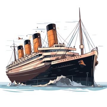 Titanic Clipart El Barco De Crucero Titanic En Dibujos Animados De Agua
