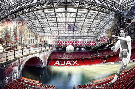 Jj Art Canvas 60x40 Ajax Voetbal Stadion Amsterdam Arena Met Johan