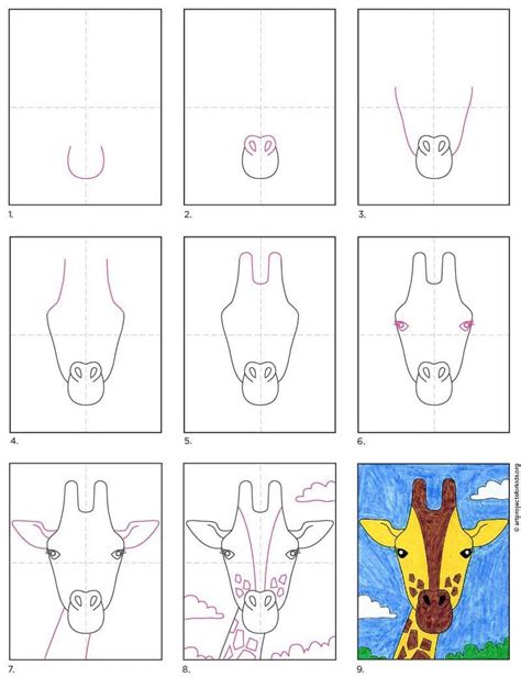 Drawing Of Giraffe Step By Step Bornmodernbaby