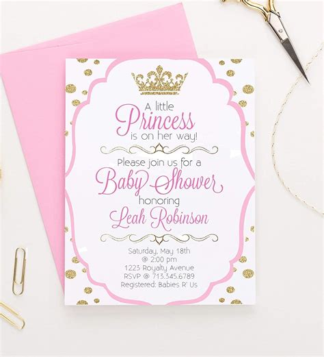 Little Princess Baby Shower Invitations Princess Baby