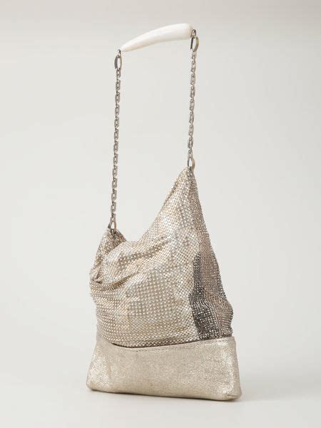 Laura B Swarovski Bag In Gold Metallic Lyst