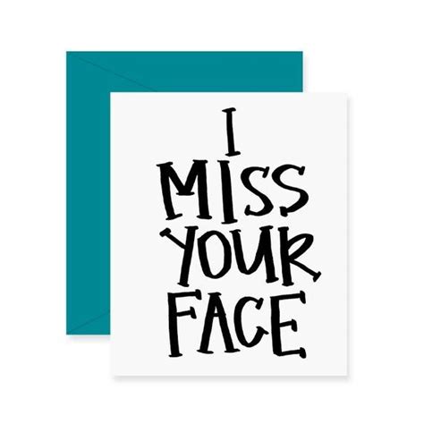 I Miss Your Face Greeting Card Friendship Card Handwritten Etsy