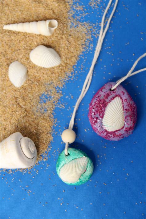 Seashell Necklace Craft With Your Beach Shells Moms And Crafters