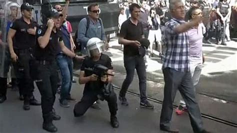 Raw Turkish Police Fire Water Cannon And Rubber Pellets To Disperse