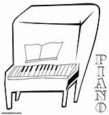 Piano Coloring Paino Bord Colouring Key Colorings sketch template