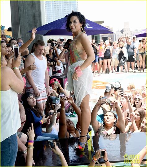 Demi Lovato Slips Falls At The Cool For The Summer Pool Party Video Photo Photo