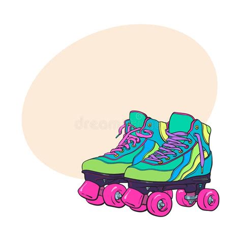 Pink Vintage Roller Skates Stock Illustrations 321 Pink Vintage