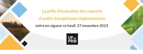 Upnpro Évolutions Grille Dévaluation Des Audits énergétiques