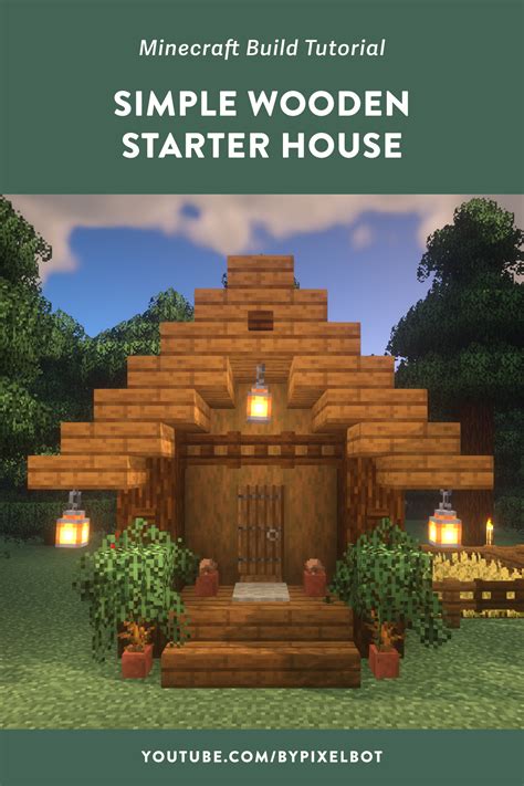 Minecraft How To Build A Wooden Starter House Easy Simple And