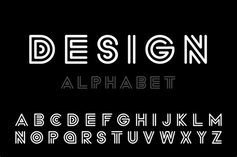 Modern Designer Font Striped Letters