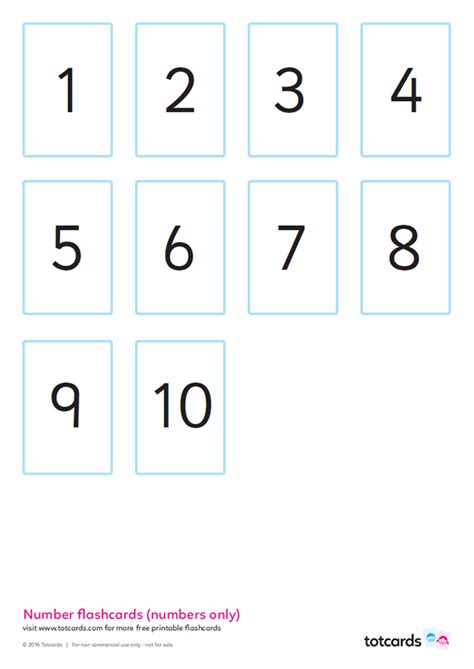 Best Printable Numbers Flashcards Tristan Website