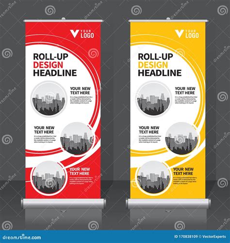 Roll Up Banner Design Template Abstract Background Pull Up Design X