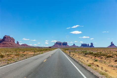 Monument Valley Highway Tribal Park In The Arizona Utah Border Usa