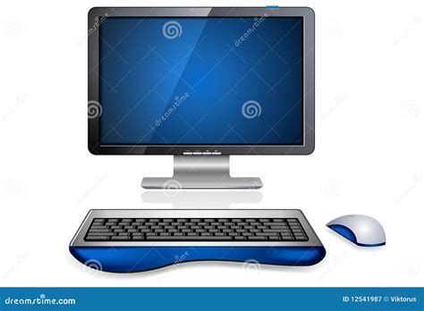 Realistic Computer Workstation Stock Vector Illustration Of Dark