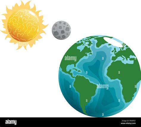 Mundo Planeta Tierra De Sol Y Luna Imagen Vector De Stock Alamy