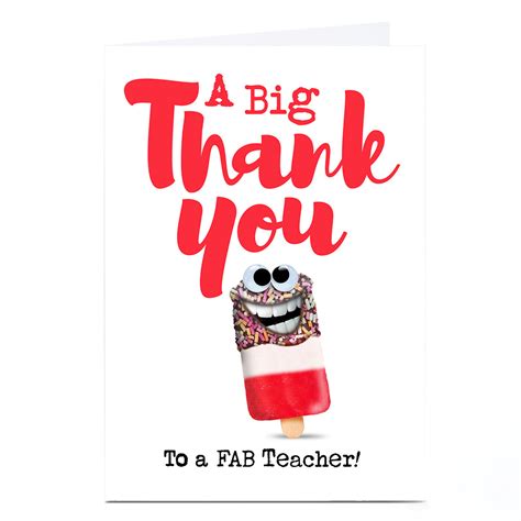 Buy Personalised Pg Quips Thank You Teacher Card Fab Teacher For Gbp