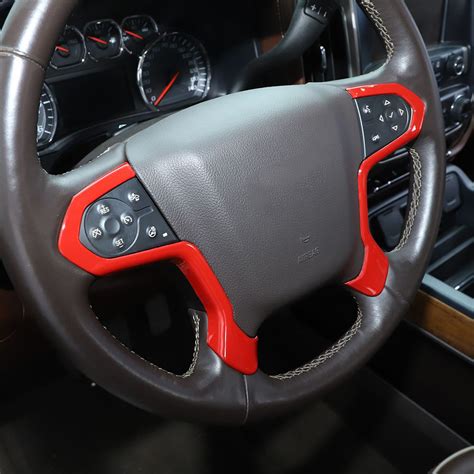 Steering Wheel Cover Trim Decor For Chevy Silverado GMC Sierra 2014
