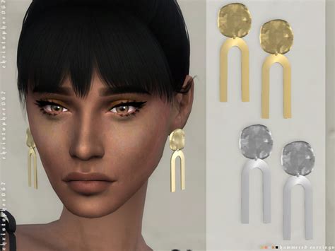 The Sims Resource Hammered Earrings Christopher067