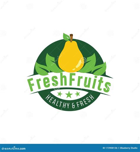 Fresh Fruits Logo Template Organic Fruit Logo Design Stock