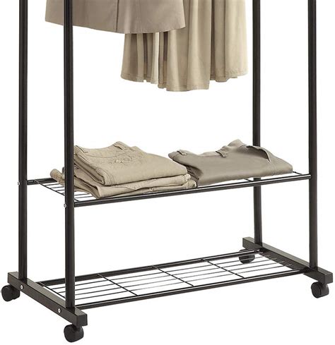 Lot Detail Adjustable Garment Rack With Two Tier Shelf