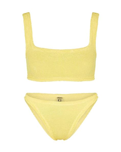 Hunza G Synthetic Xander Yellow Seersucker Bikini Lyst