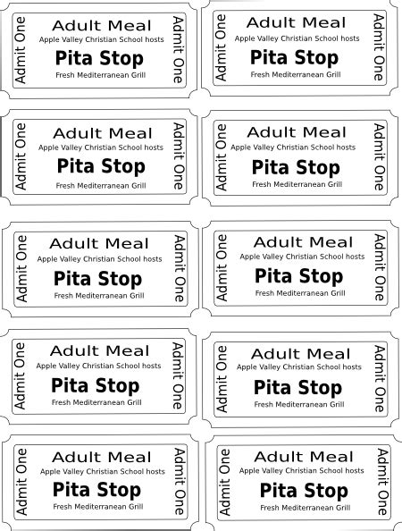 Meal Ticket Template - FREE DOWNLOAD | Ticket template free, Good essay, Ticket template