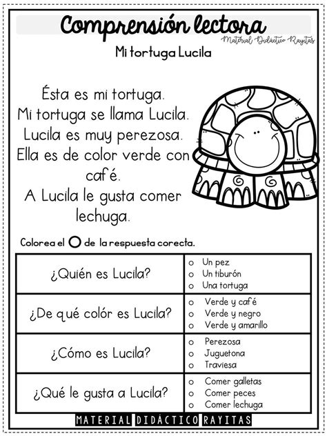 Comprensión Lectora Spanish Lessons For Kids Spanish Reading