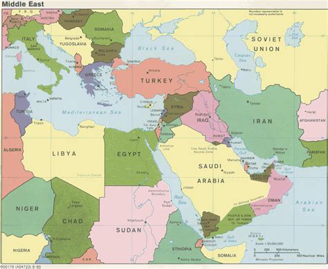 Mapa Político De Medio Oriente Tamaño Completo Ex