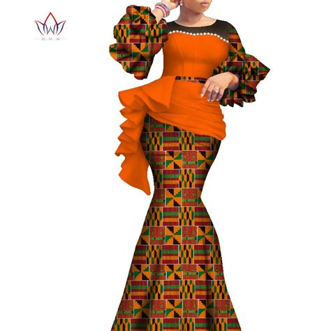 2020 Long African Dresses For Women Dashiki Nigeria Traditional Wedding