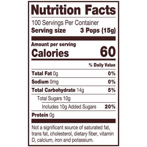 Tootsie Roll Lollipop Nutrition Facts Runners High Nutrition
