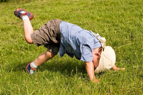 Boy Fall Down In Park Stock Image Image Of Down Child 19874243