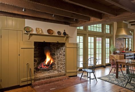exciting colonial and early american decorating ideas pics kitchen fireplace farmhouse