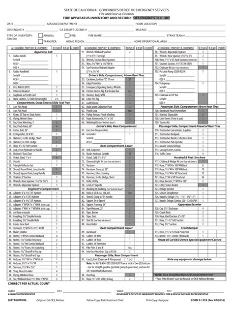 Fire Truck Inventory Checklist Template Fill Out And Sign Online Dochub
