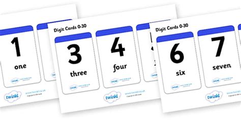 Free Number And Word Digit Cards 0 30 Teacher Made